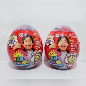 🆕 Ryan's World The Movie Mini Mystery Egg With 4 Suprise Mystery Toys Set of 2